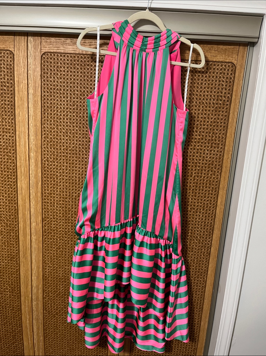 Lilly Pulitzer Pink And Green Striped High/Low Midi Dress